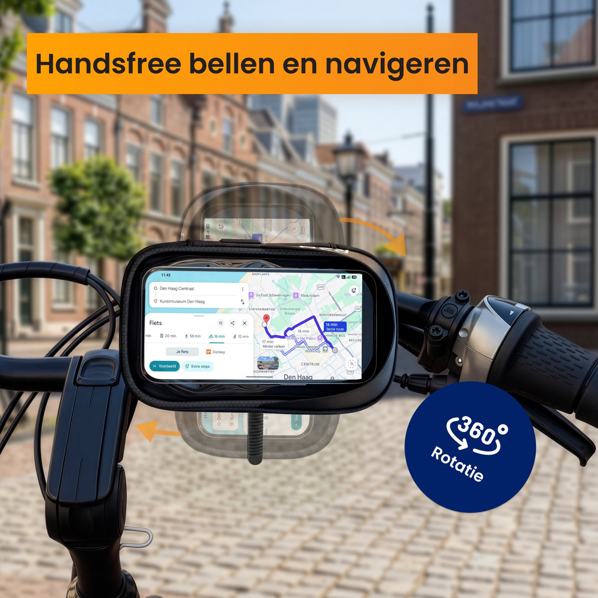 R2B Telefoonhouder Fiets Scooter Motor - Waterdicht - Zwart - Telefoonhouder fiets