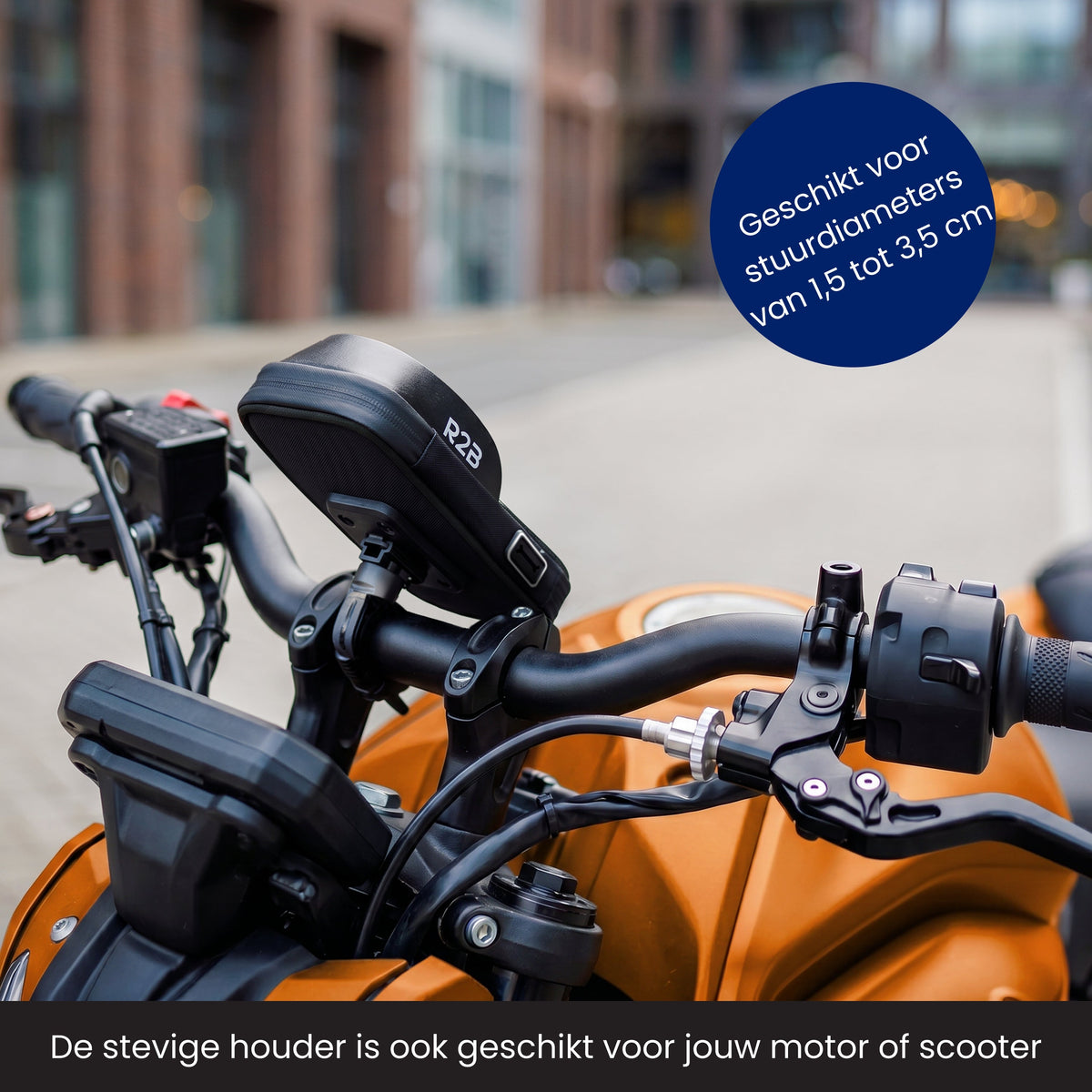 R2B Telefoonhouder Fiets Scooter Motor - Waterdicht - Zwart - Telefoonhouder fiets