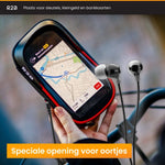 R2B Telefoonhouder fiets waterdicht - Ook geschikt voor scooter en motor - Model Den Haag - Zwart/Rood - R2B Store