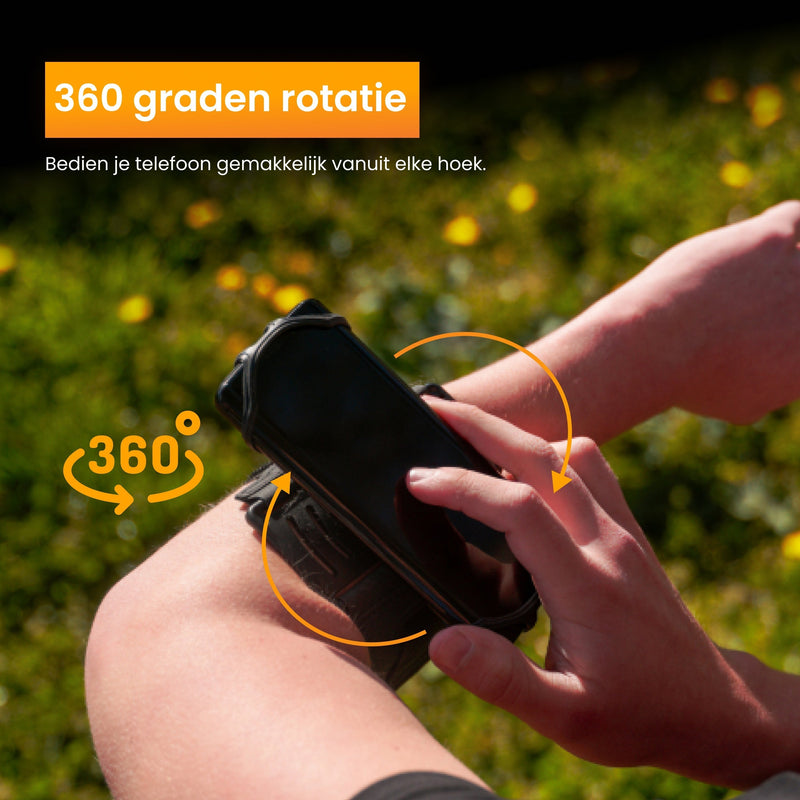R2B Telefoonhouder hardlopen met 360 graden rotatie - Model Hengelo - Zilver - Telefoonhouder sport