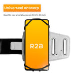 R2B Telefoonhouder hardlopen met 360 graden rotatie - Model Hengelo - Zilver - Telefoonhouder sport