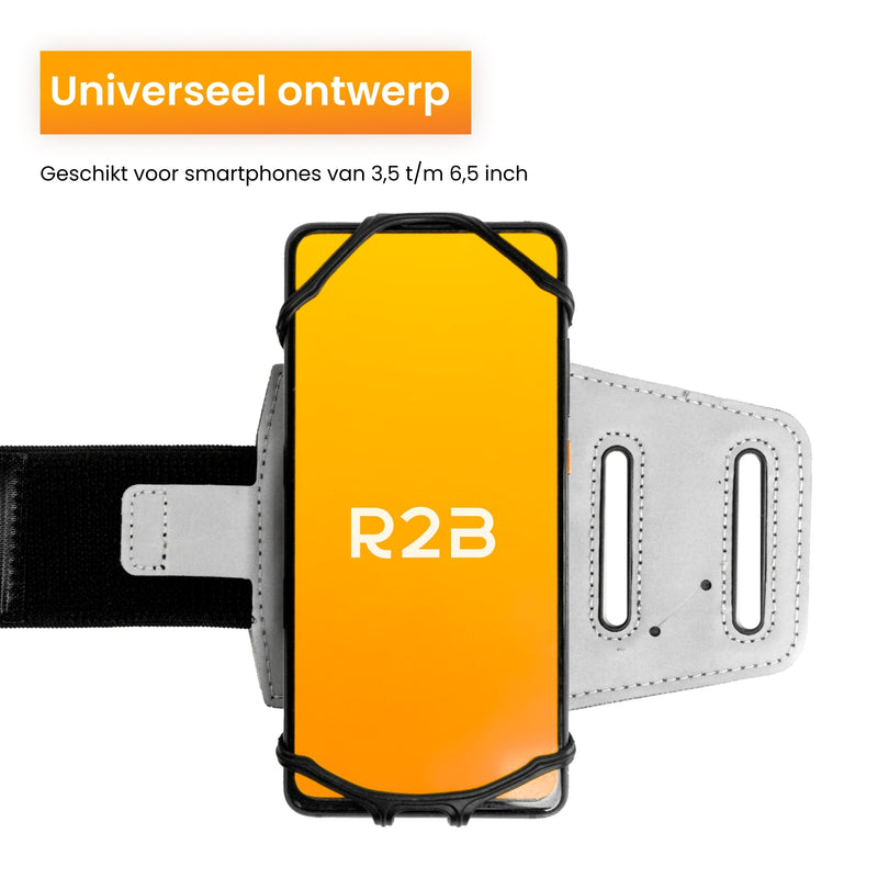 R2B Telefoonhouder hardlopen met 360 graden rotatie - Model Hengelo - Zilver - Telefoonhouder sport