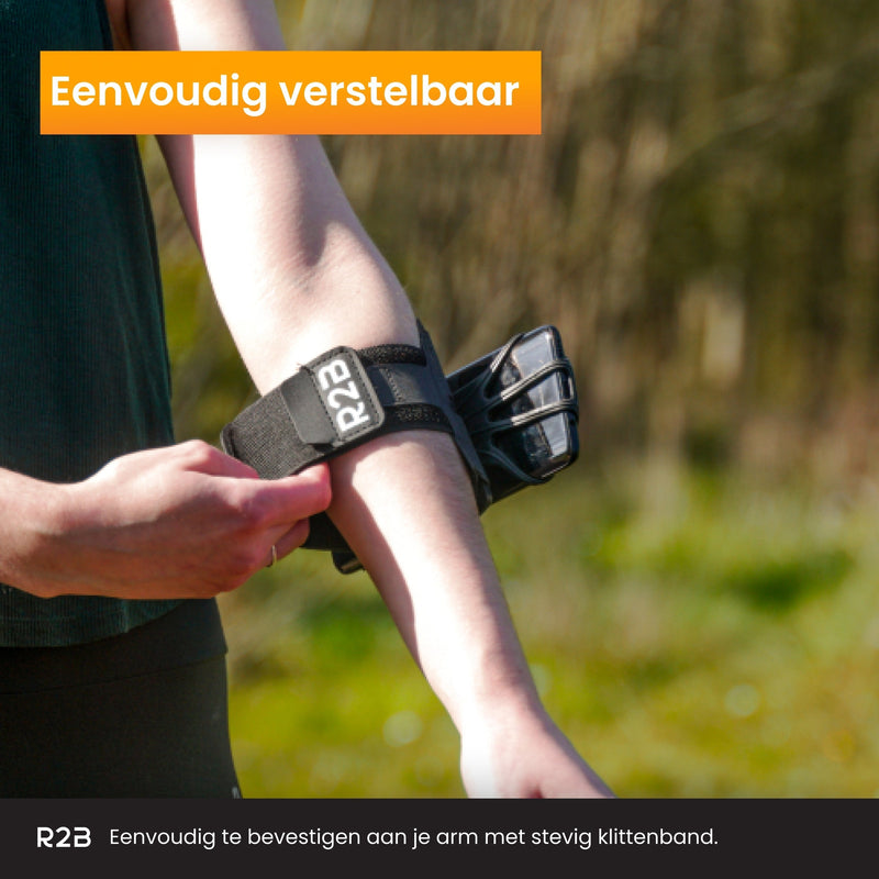 R2B Telefoonhouder hardlopen met 360 graden rotatie - Model Hengelo - Zwart - Telefoonhouder sport