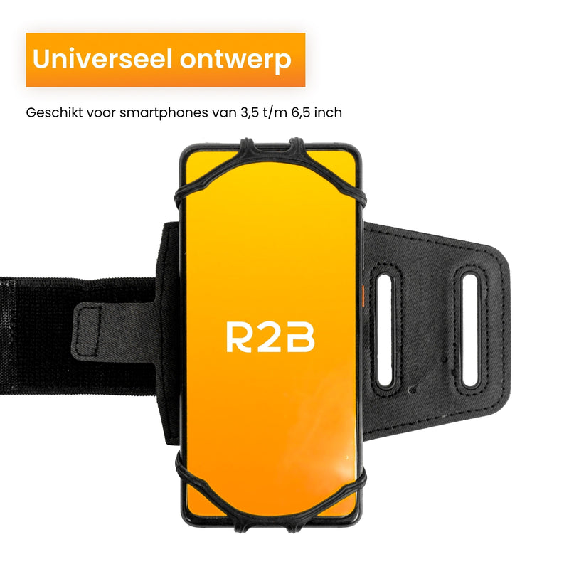 R2B Telefoonhouder hardlopen met 360 graden rotatie - Model Hengelo - Zwart - Telefoonhouder sport