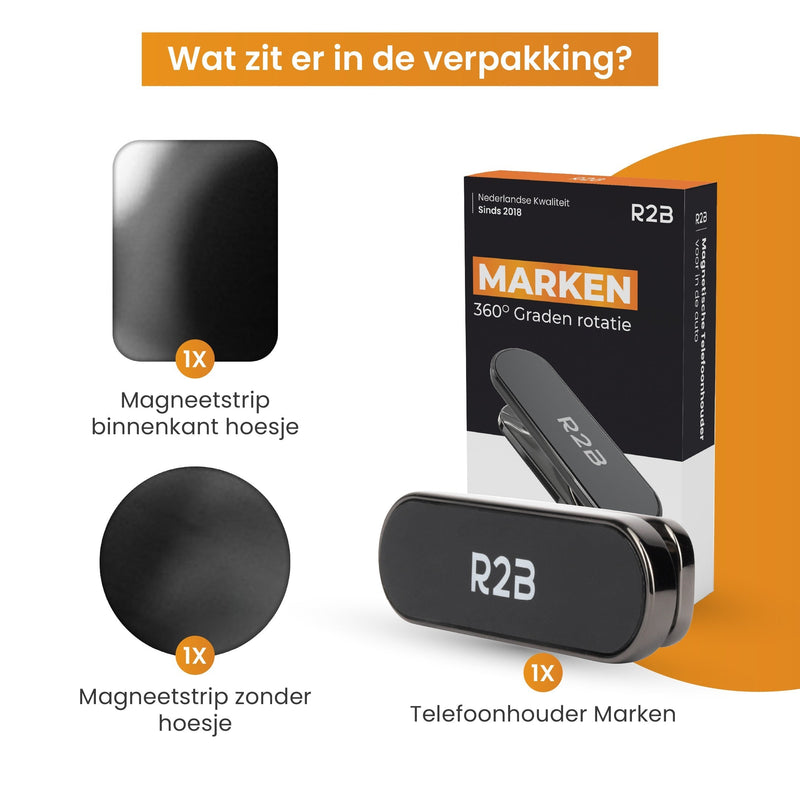 R2B Telefoonhouders Auto Magnetisch met 360 Graden rotatie - Model ’Marken’
