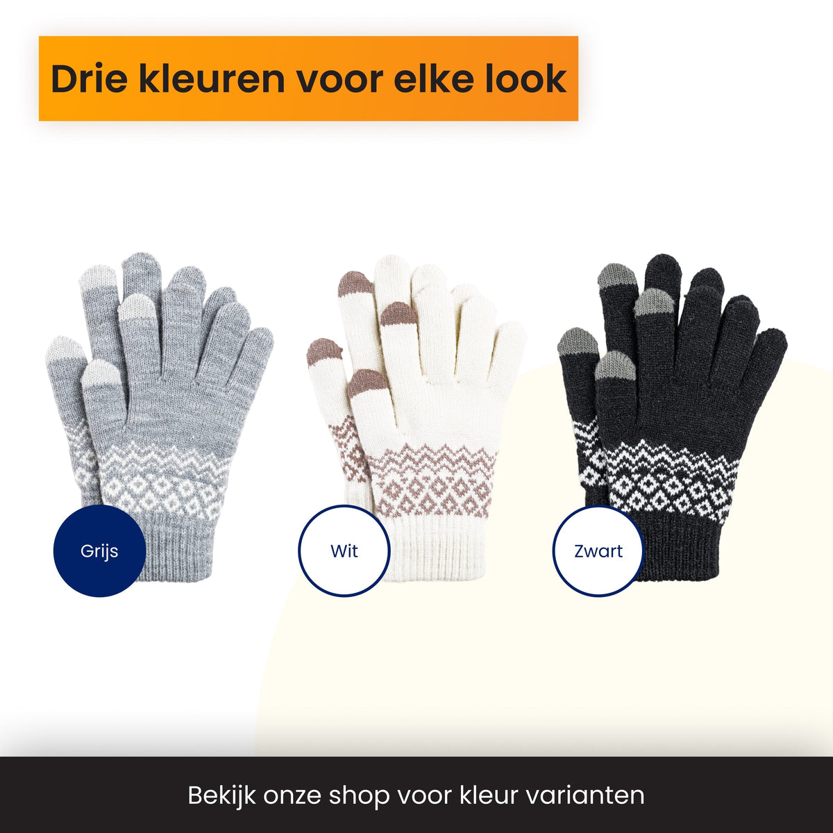 R2B Touchscreen Handschoenen - Dames & Heren - Grijs