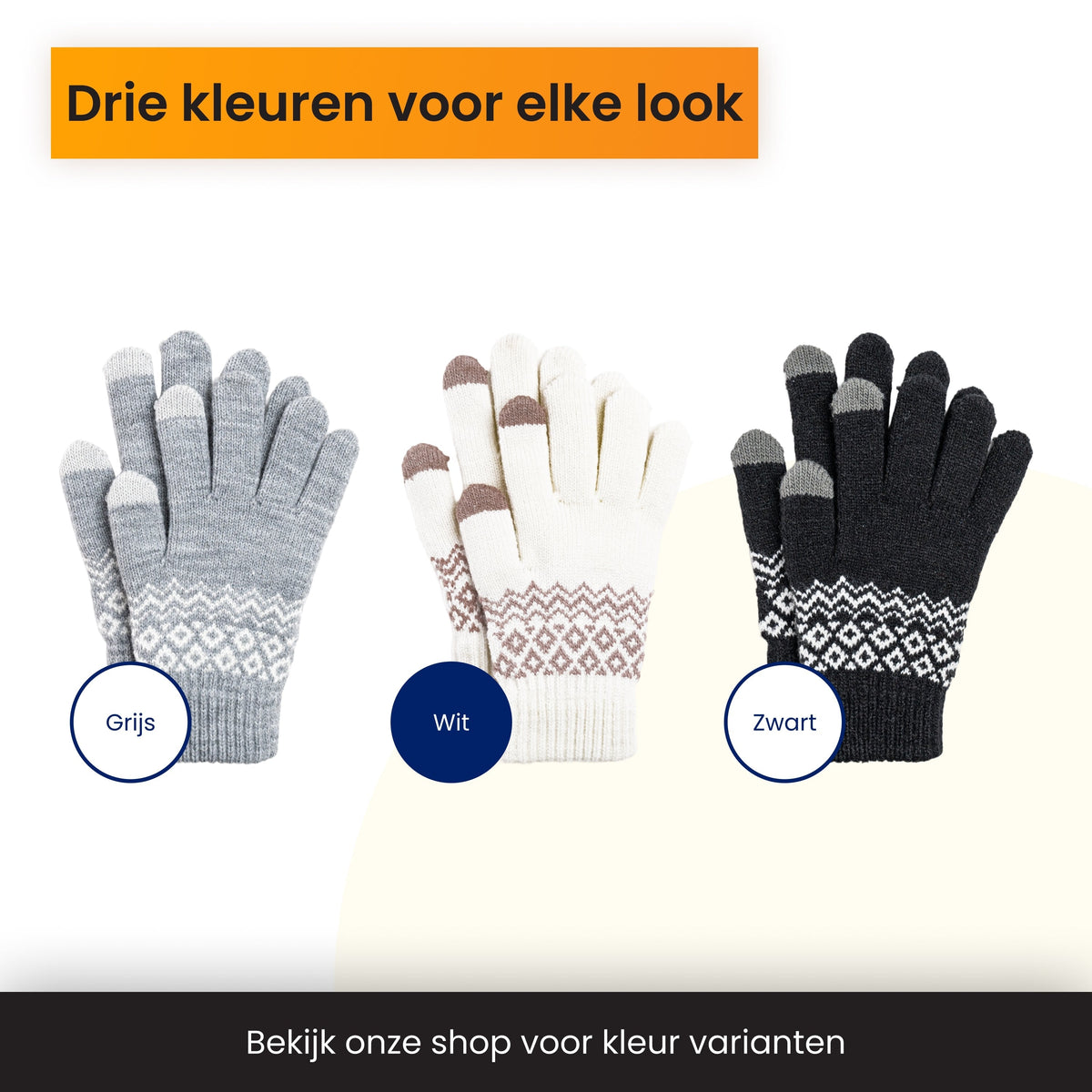 R2B Touchscreen Handschoenen - Dames & Heren - Wit