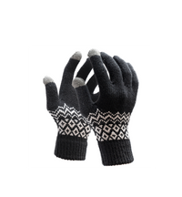 R2B Touchscreen Handschoenen - Gebreid & Noors Patroon - Dames & Heren - Zwart