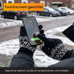 R2B Touchscreen Handschoenen - Gebreid & Noors Patroon - Dames & Heren - Zwart