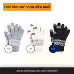 R2B Touchscreen Handschoenen - Gebreid & Noors Patroon - Dames & Heren - Zwart