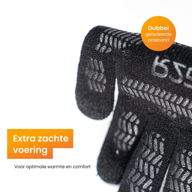 R2B Touchscreen Handschoenen Kinderen - Comfortabel & Grip - Jongens & Meisjes - Zwart