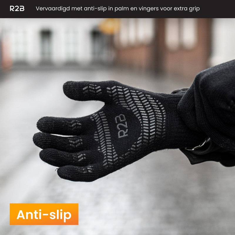 R2B Touchscreen Handschoenen Kinderen - Comfortabel & Grip - Jongens & Meisjes - Zwart