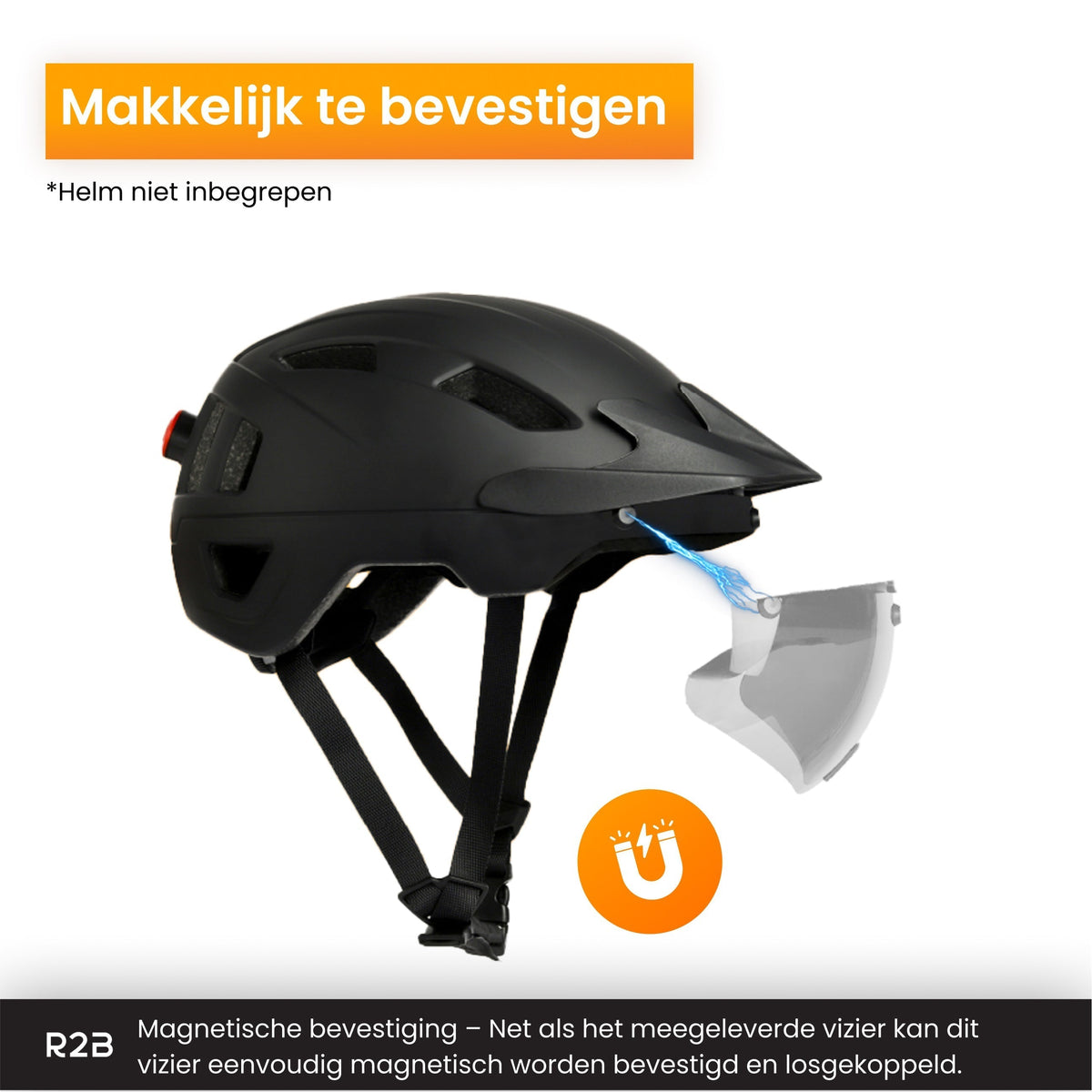 R2B Transparant en Magnetisch Helm Vizier - Geschikt voor de Speed Pedelec Helm van R2B
