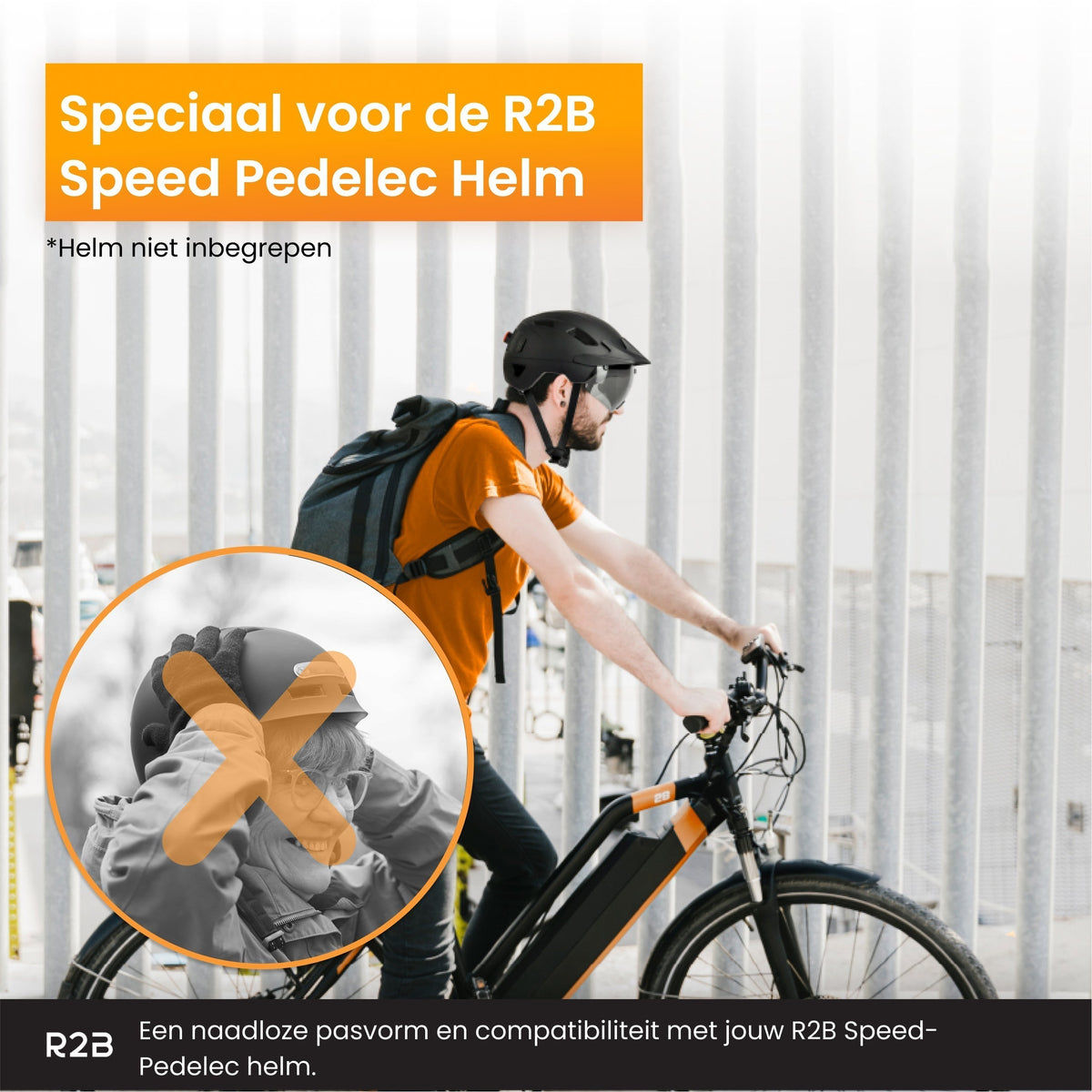 R2B Transparant en Magnetisch Helm Vizier - Geschikt voor de Speed Pedelec Helm van R2B
