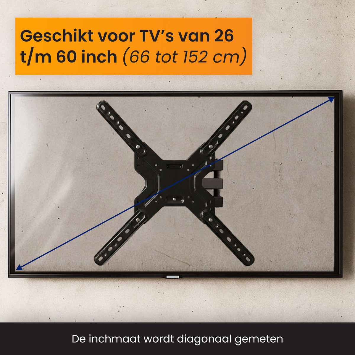 R2B TV Beugel 26 t/m 60 Inch - Draaibaar & Kantelbaar - VESA 400x400