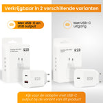 R2B USB-A & USB-C Adapter - 2-in-1 USB Stekker - Stevig & Betrouwbaar - Wit