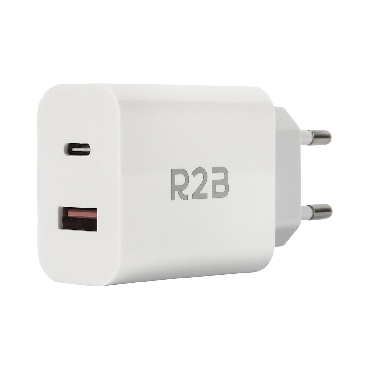 R2B USB-A & USB-C Adapter - 2-in-1 USB Stekker - Stevig & Betrouwbaar - Wit