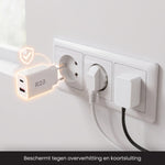 R2B USB-A & USB-C Adapter - 2-in-1 USB Stekker - Stevig & Betrouwbaar - Wit