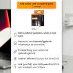 R2B USB-A naar Lightning Kabel - 2 Meter - Snelladen