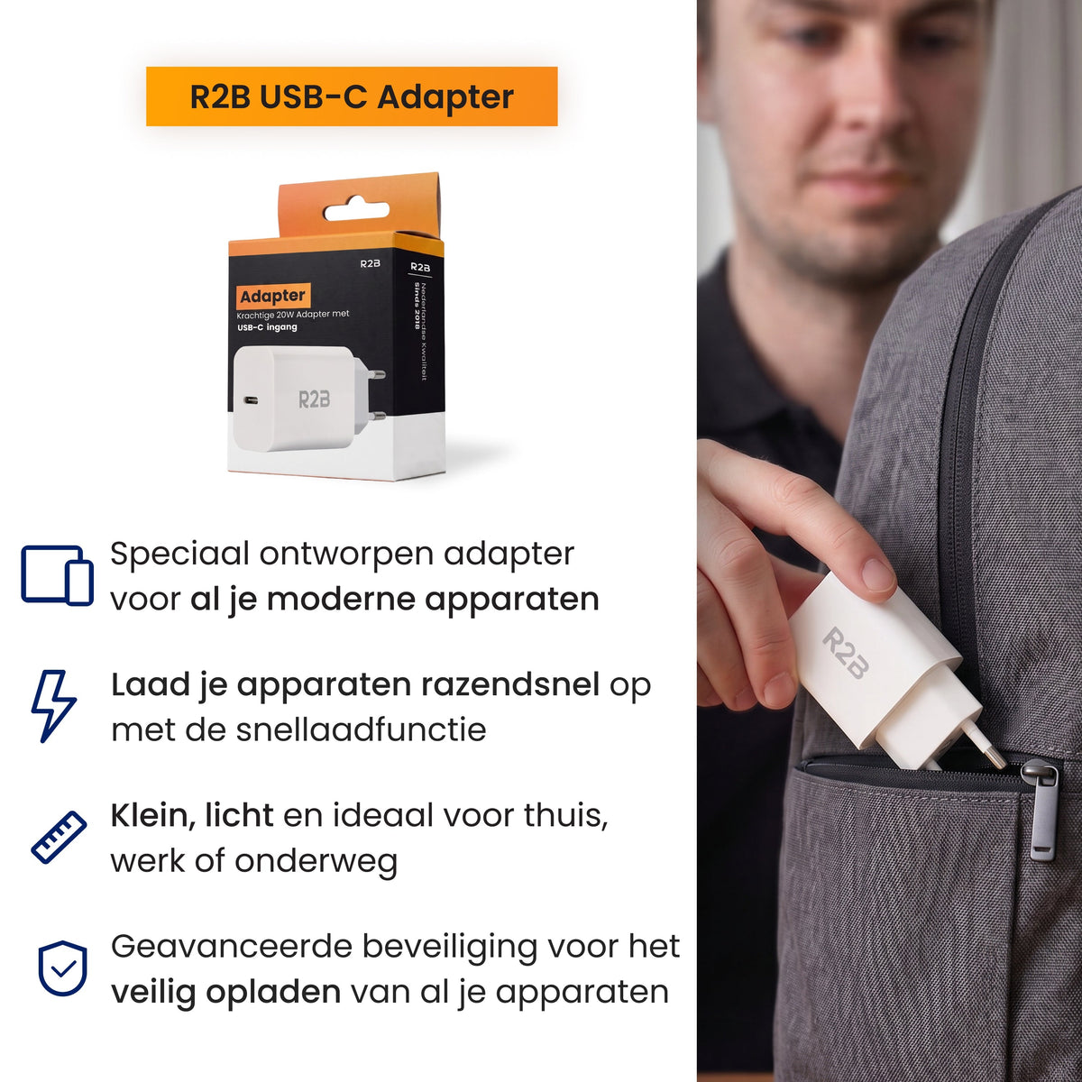 R2B USB-C Adapter - Compacte USB Stekker
