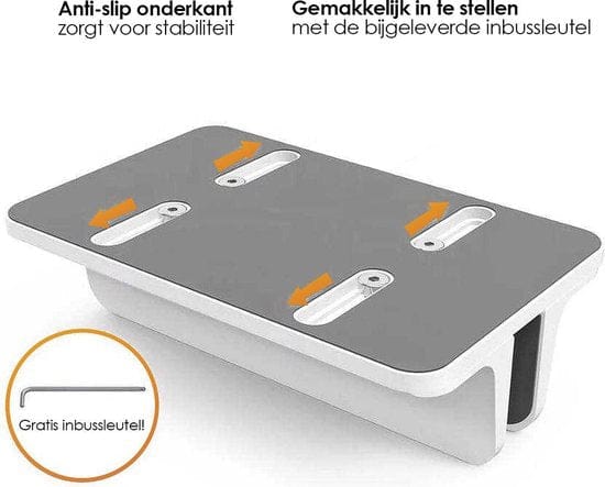 R2B Verstelbare verticale tablet en laptophouder - Model Oss - Zilver - R2B Store