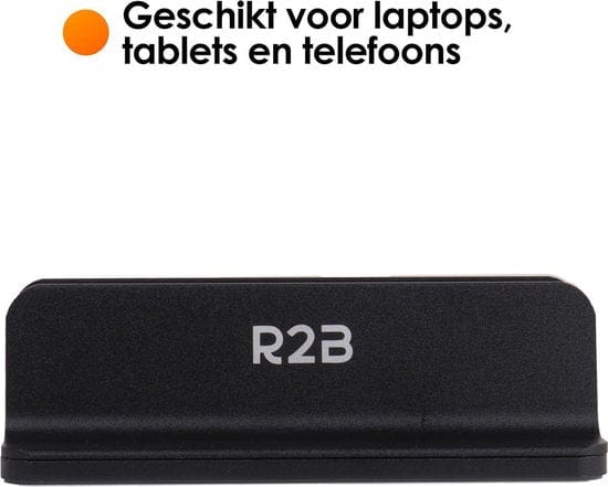 R2B Verstelbare verticale tablet en laptophouder - Model Oss - Zwart - R2B Store