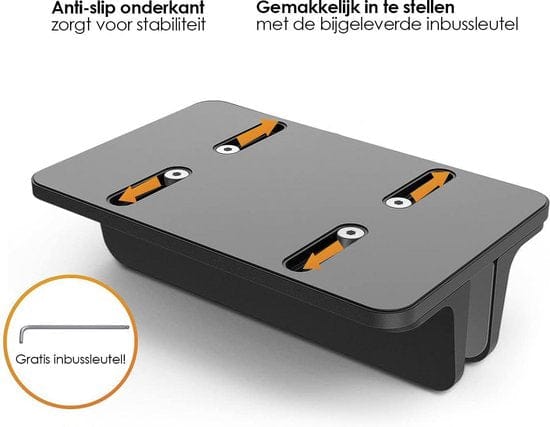 R2B Verstelbare verticale tablet en laptophouder - Model Oss - Zwart - R2B Store