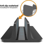 R2B Verstelbare verticale tablet en laptophouder - Model Oss - Zwart - R2B Store