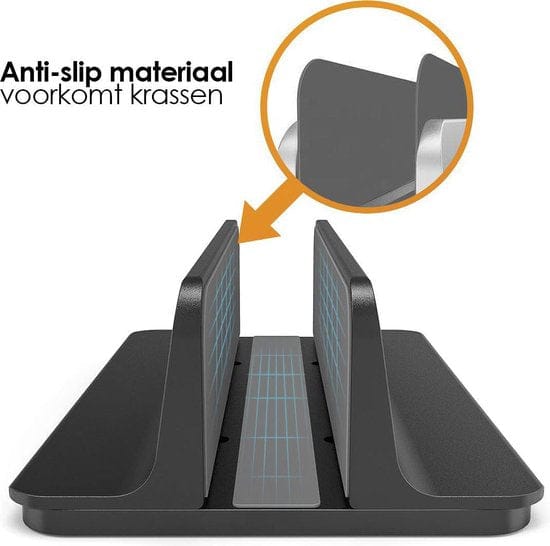 R2B Verstelbare verticale tablet en laptophouder - Model Oss - Zwart - R2B Store