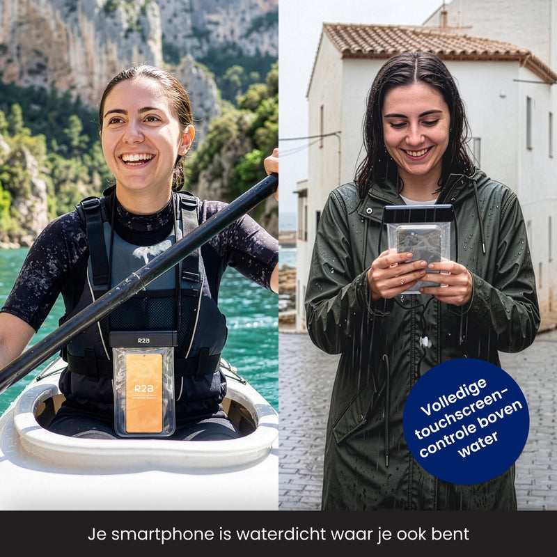 R2B Waterdicht Telefoonhoesje met Koord - 1 Stuk - Universeel - Veilig en Toegankelijk - Telefoonhoesje