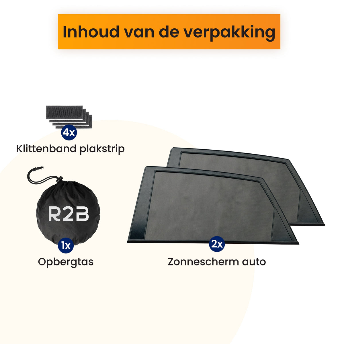 R2B Zonnescherm Auto Zijruit - 2 Stuks - Hittewerend - Universeel - Zonnescherm Auto