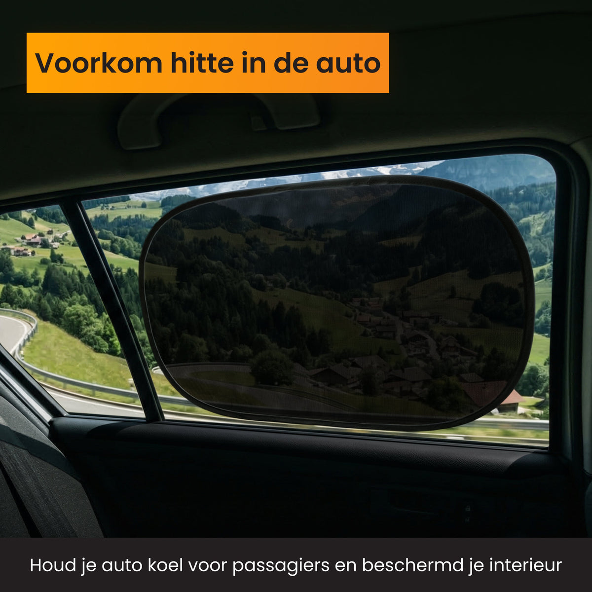 R2B Zonnescherm Auto Zijruit - 2 Stuks - Hittewerend - Zelfklevend - Zonnescherm Auto