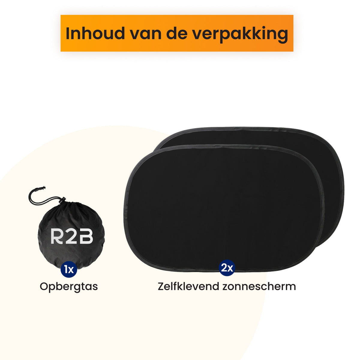 R2B Zonnescherm Auto Zijruit - 2 Stuks - Hittewerend - Zelfklevend - Zonnescherm Auto