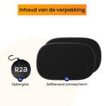 R2B Zonnescherm Auto Zijruit - 2 Stuks - Hittewerend - Zelfklevend - Zonnescherm Auto