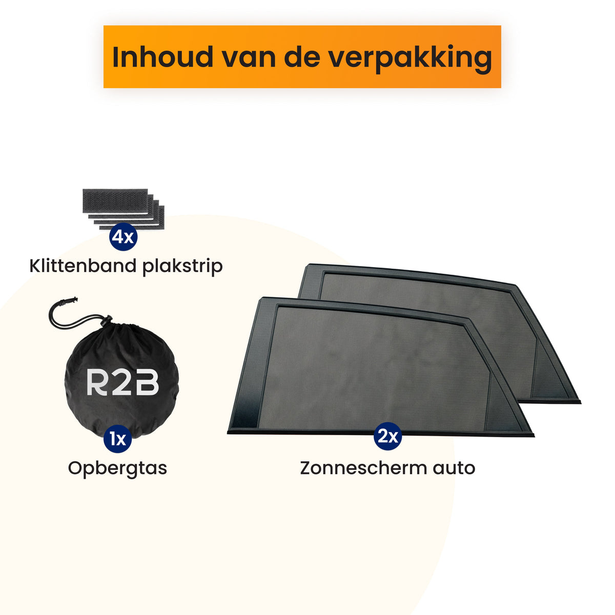 R2B Zonnescherm Auto Zijruit - 2 Stuks & Universeel - Hittewerend & UV-Beschermend - Extra donker - Zonnescherm Auto