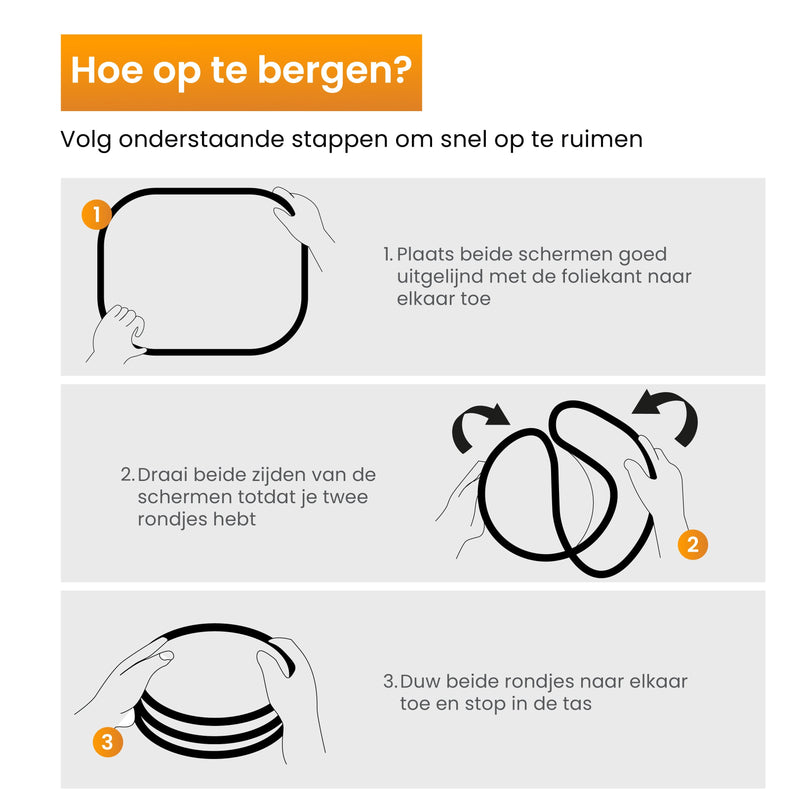 R2B Zonnescherm Auto Zijruit - Universele set van 2 - Zelfklevende Zonwering Auto - Zonnescherm Auto