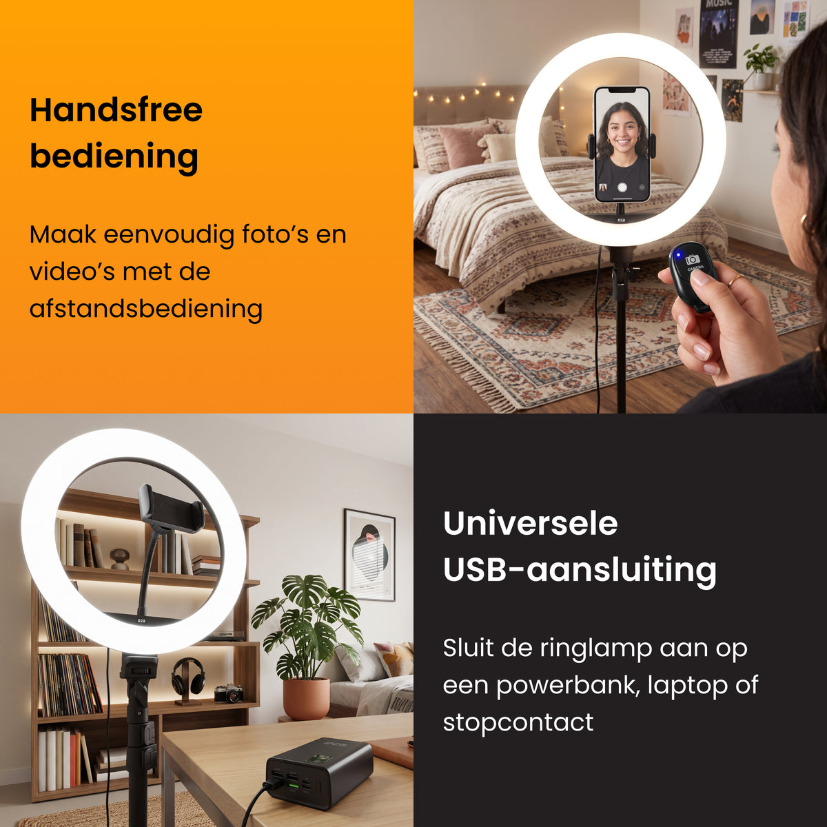 R2B Ringlamp met Statief met 30 Lichtstanden - Verstelbaar tot 186 cm  - TikTok Lamp