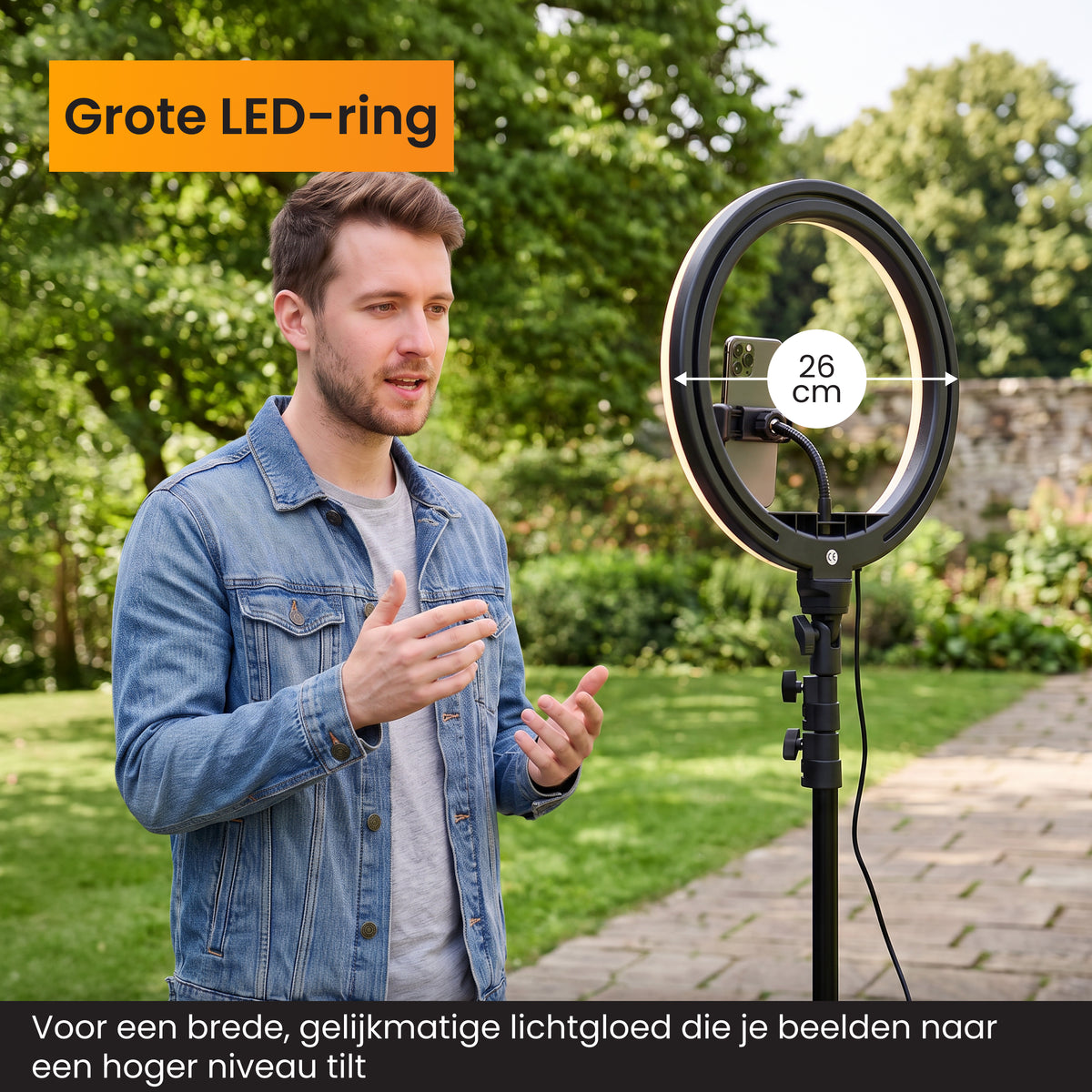 R2B Ringlamp met Statief met 30 Lichtstanden - Verstelbaar tot 186 cm  - TikTok Lamp