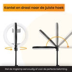 R2B Ringlamp met Statief met 30 Lichtstanden - Verstelbaar tot 186 cm  - TikTok Lamp