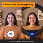 R2B Ringlamp met Statief met 30 Lichtstanden - Verstelbaar tot 186 cm  - TikTok Lamp