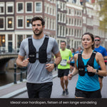 run vest die te gebruiken is bij bjivoorbeeld een marathon, wandeling, hyrox of thriatlon