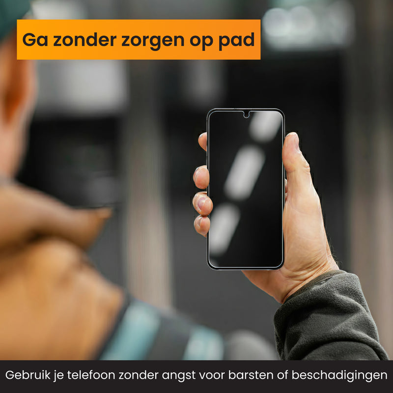 screenprotector samsung s22 gemonteerd op telefoon
