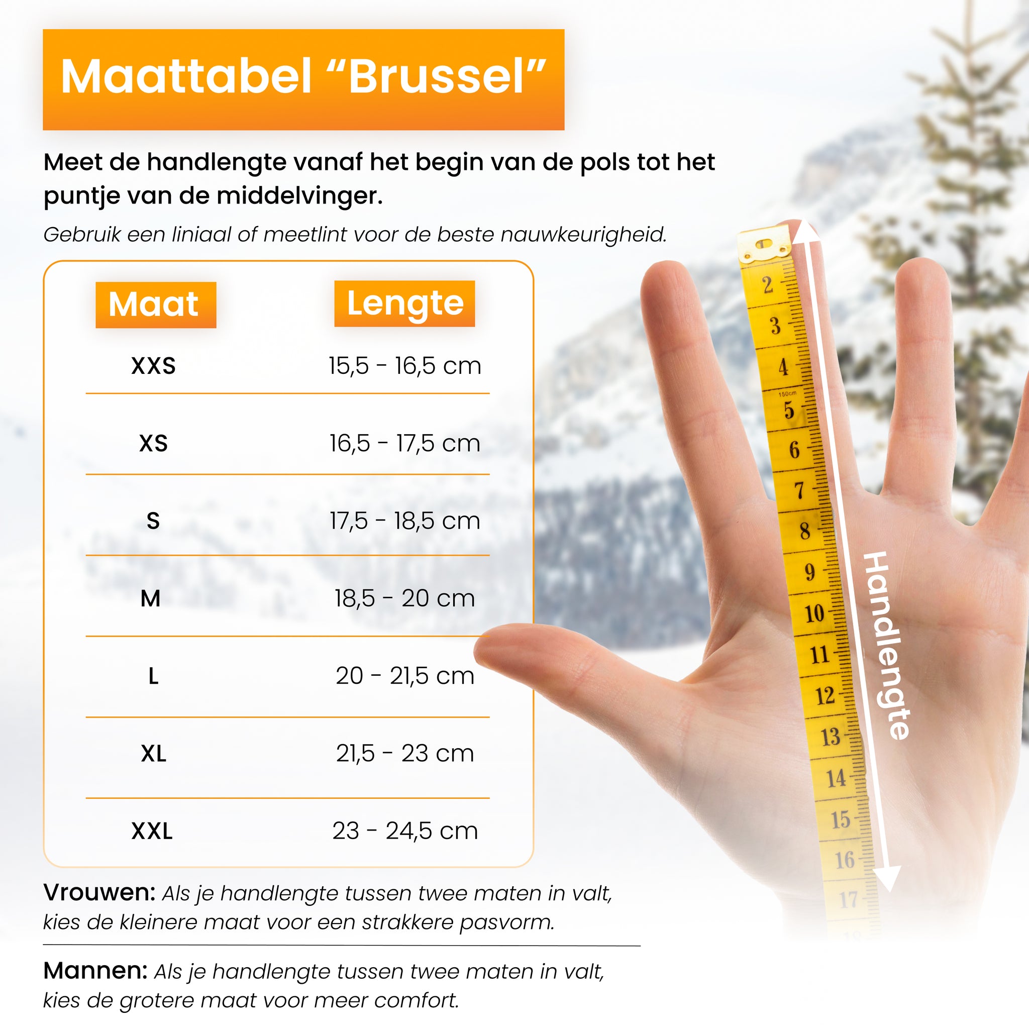 R2B Water and windproof touchscreen gloves - Model Brussel - See Size Chart 