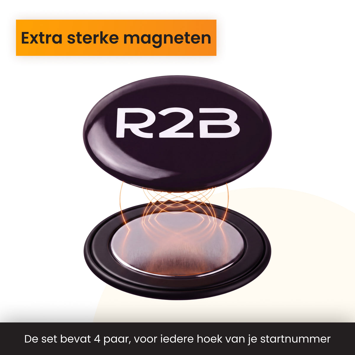 R2B Startnummer magneten - Set van 4 Paar (8 magneten)