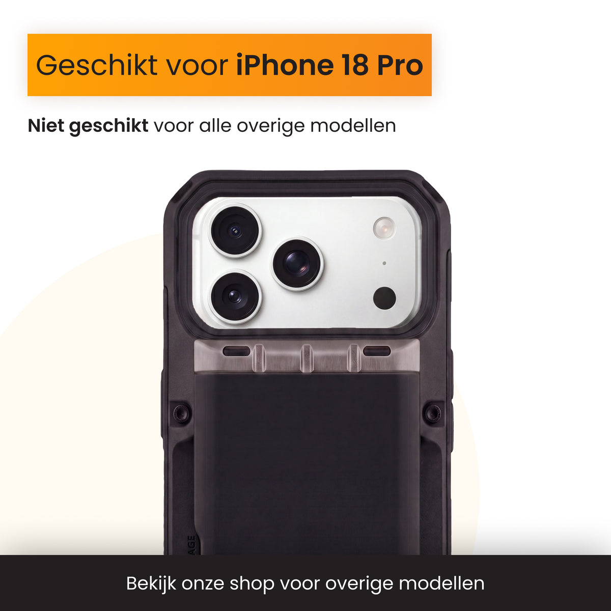 R2B iPhone 18 Pro Hoesje met Pasjeshouder - Incl. Screenprotector - 4 Pasjes