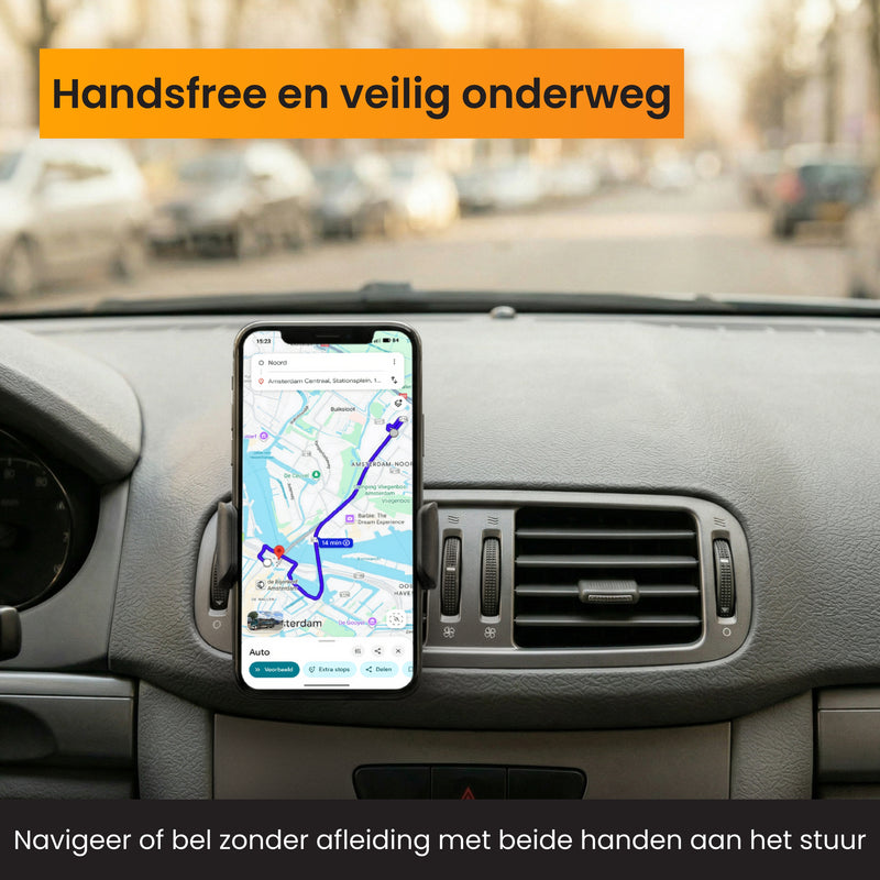 Telefoonhouder auto luchtrooster voor handsfree navigeren in de auto