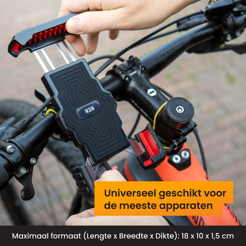 Telefoonhouder fiets bevestigen dankzij de maximale formaten 