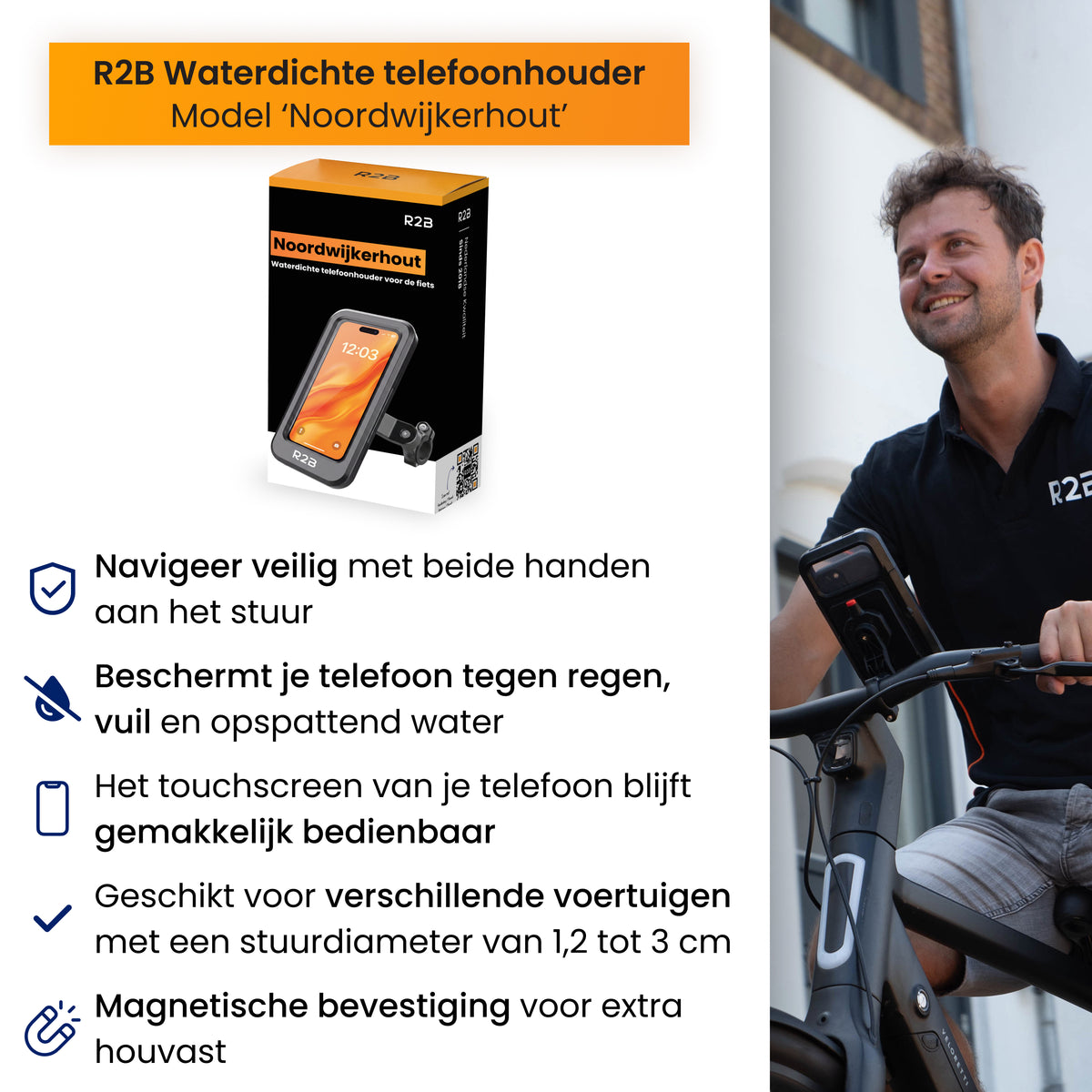 R2B Telefoonhouder Fiets Waterdicht - Waterdichte Fietshouder Telefoon