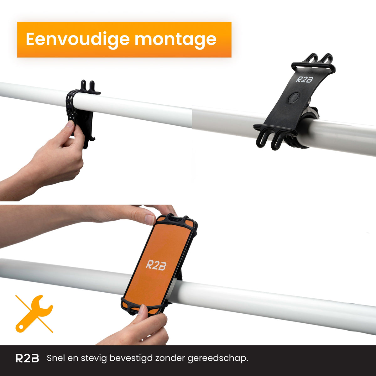 Telefoonhouder Fiets Elastisch - 360° Rotatie - Universeel - Telefoonhouder fiets
