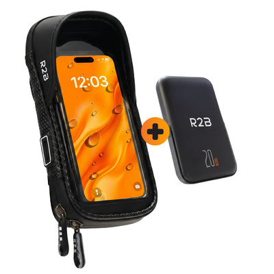 R2B Phone Holder for Bicycle, Motorcycle, Scooter + Magsafe Powerbank - Waterproof &amp; Robust